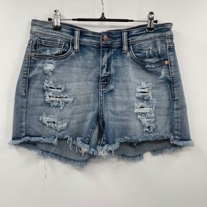 Judy‎ Blue Los Angeles Women's Size M Distressed Frayed Hem Denim Shorts